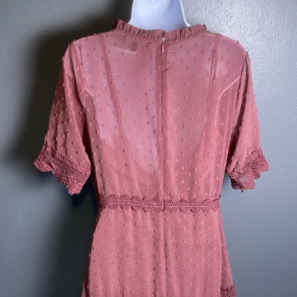 Lulus Dreaming of You Mauve Purple Swiss Dot Midi Dress - Picture 10 of 11